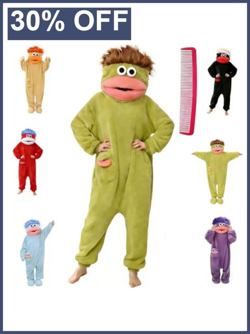 Coral Fleece Big Mouth Monster One-Piece Pajama Loungewear